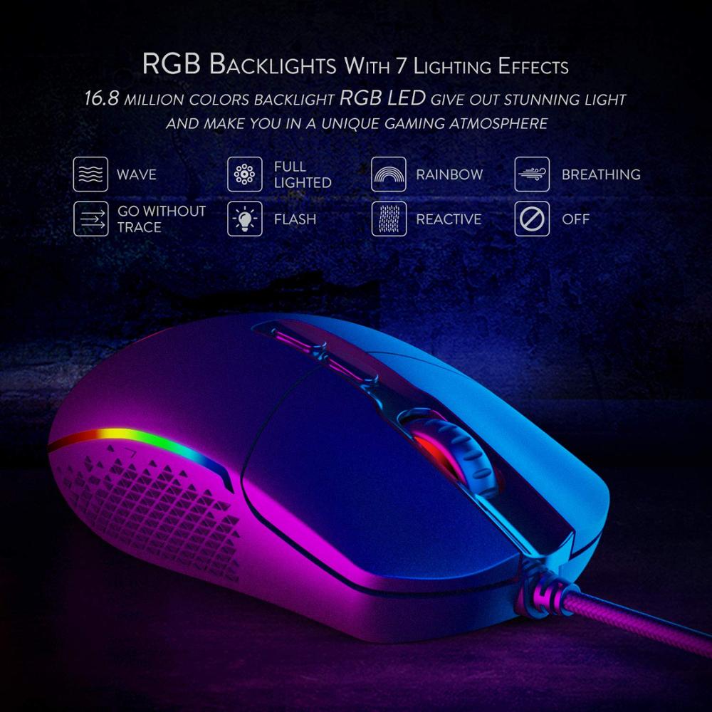 Pro E-Sports Gaming Mouse – RGB Backlit High-Performance Optical Mouse