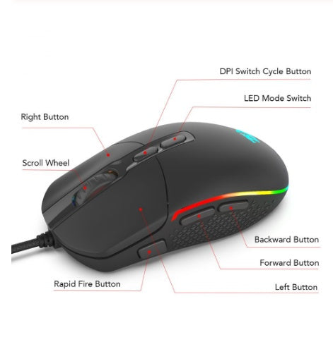 Pro E-Sports Gaming Mouse – RGB Backlit High-Performance Optical Mouse